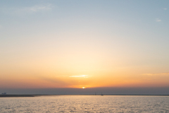 Zonsondergang op het Wad